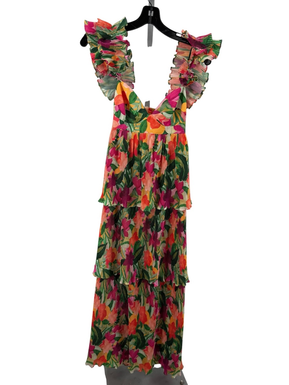 SAYLOR Floral Pleated Tier Maxi Dress